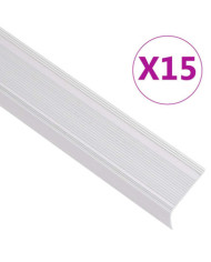 Nez de marche forme en L 15 pcs aluminium 100 cm argenté | Mobilier & Déco