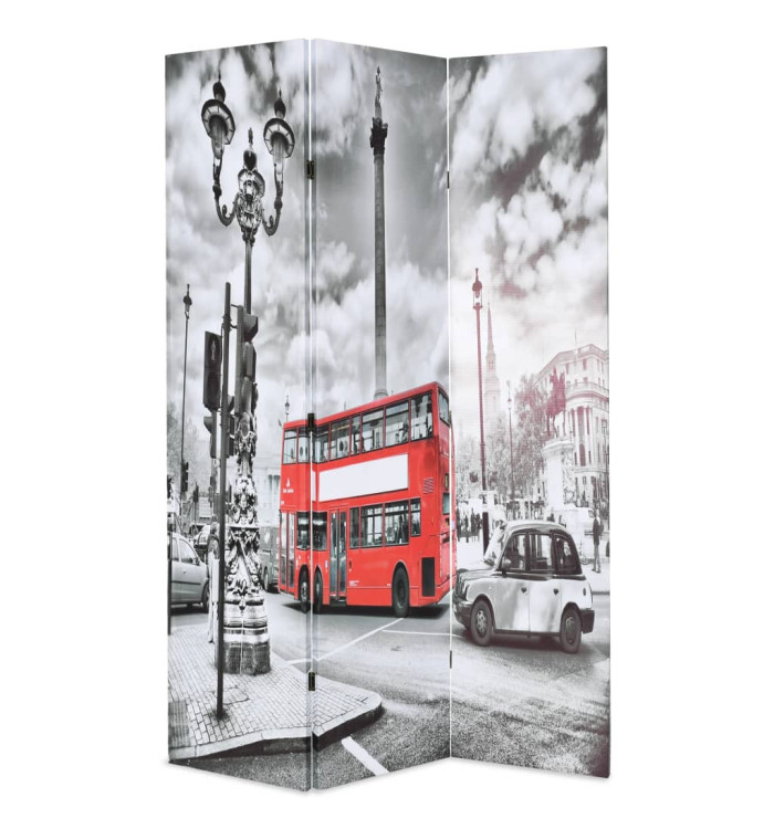 Cloison de séparation 120 x 170 cm Bus londonien Noir et blanc | Mobilier & Déco