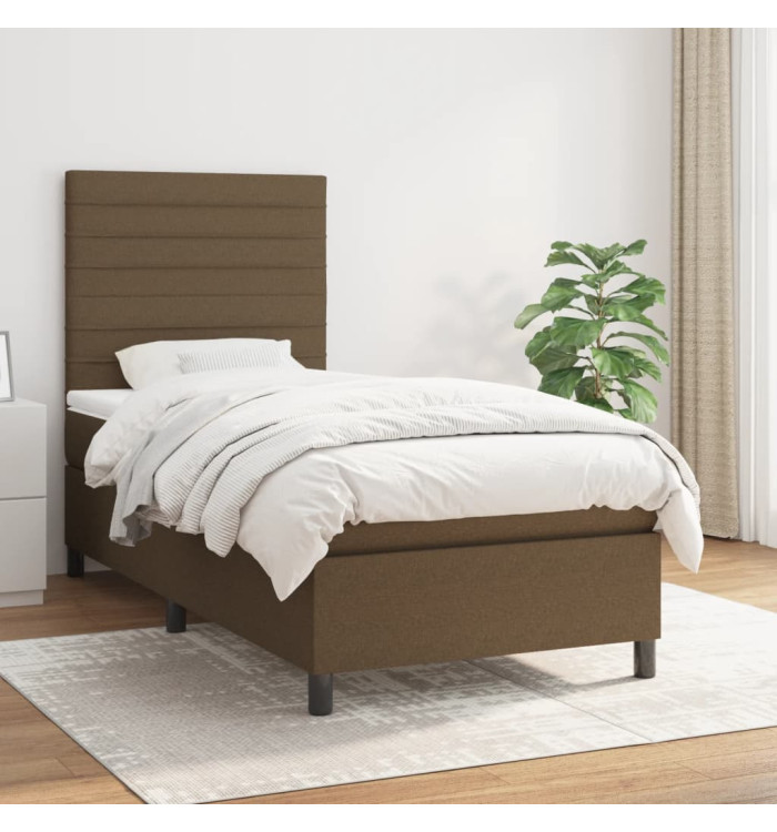 Sommier à lattes de lit avec matelas Marron foncé 90x190 cm | Mobilier & Déco