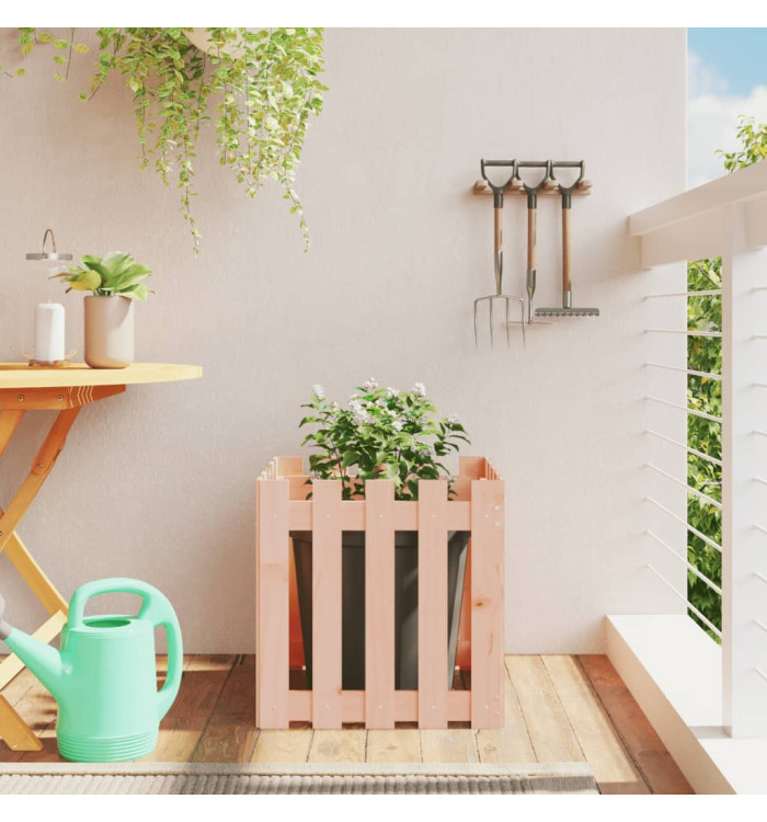 Jardinière avec design de clôture 50x50x50 cm Douglas massif | Mobilier & Déco