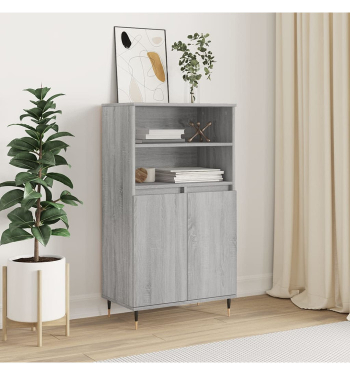 Buffet haut Sonoma gris 60x36x110 cm Bois d'ingénierie | Mobilier & Déco