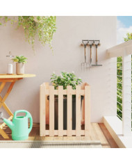 Jardinière avec design de clôture 60x60x60 cm pin massif | Mobilier & Déco