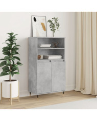 Buffet haut Gris béton 60x36x110 cm Bois d'ingénierie | Mobilier & Déco