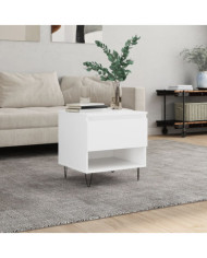 Table basse blanc 50x46x50 cm bois d’ingénierie | Mobilier & Déco