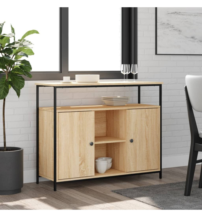 Buffet chêne sonoma 100x35x80 cm bois d'ingénierie | Mobilier & Déco