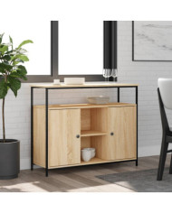 Buffet chêne sonoma 100x35x80 cm bois d'ingénierie | Mobilier & Déco
