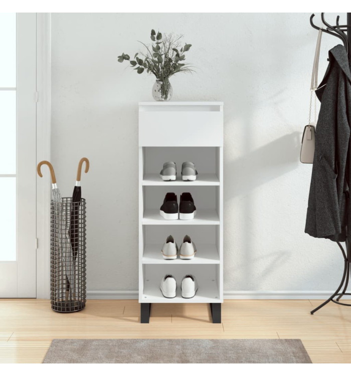 Armoire à chaussures Blanc 40x36x105 cm Bois d'ingénierie | Mobilier & Déco