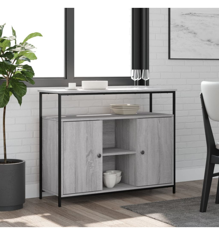 Buffet sonoma gris 100x35x80 cm bois d'ingénierie | Mobilier & Déco