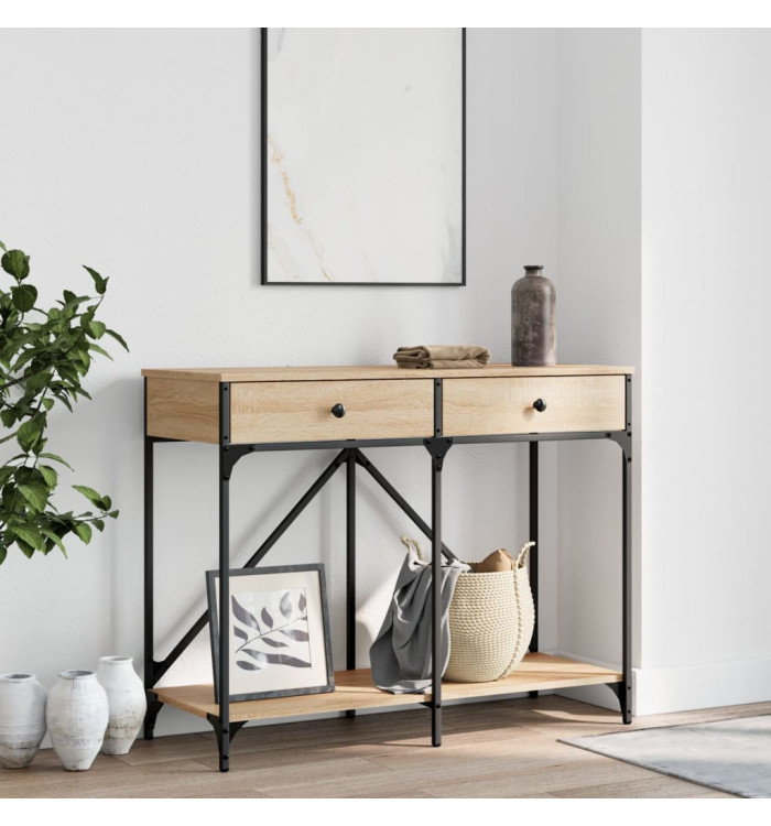 Table console chêne sonoma 100x39x78,5 cm bois d'ingénierie | Mobilier & Déco