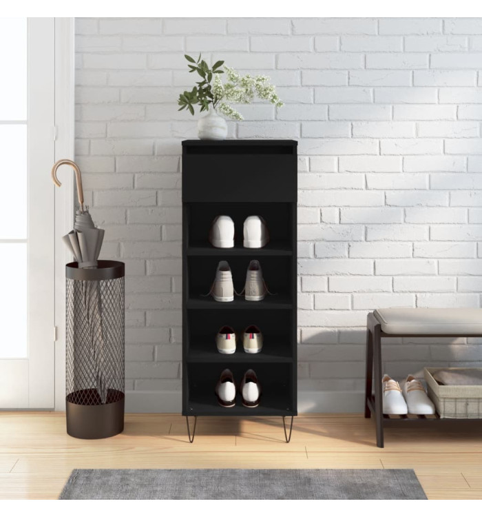 Armoire à chaussures Noir 40x36x105 cm Bois d'ingénierie | Mobilier & Déco