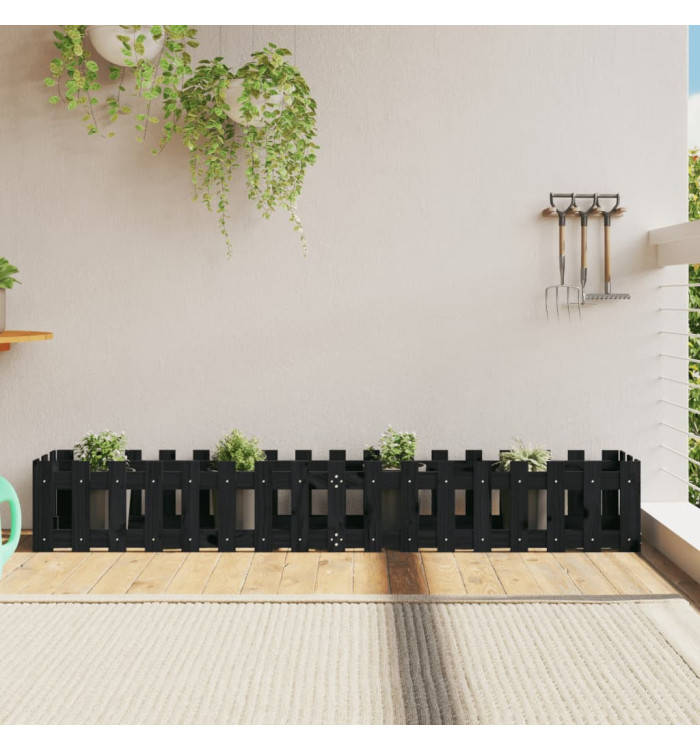 Lit surélevé de jardin design de clôture 200x30x30cm pin massif | Mobilier & Déco