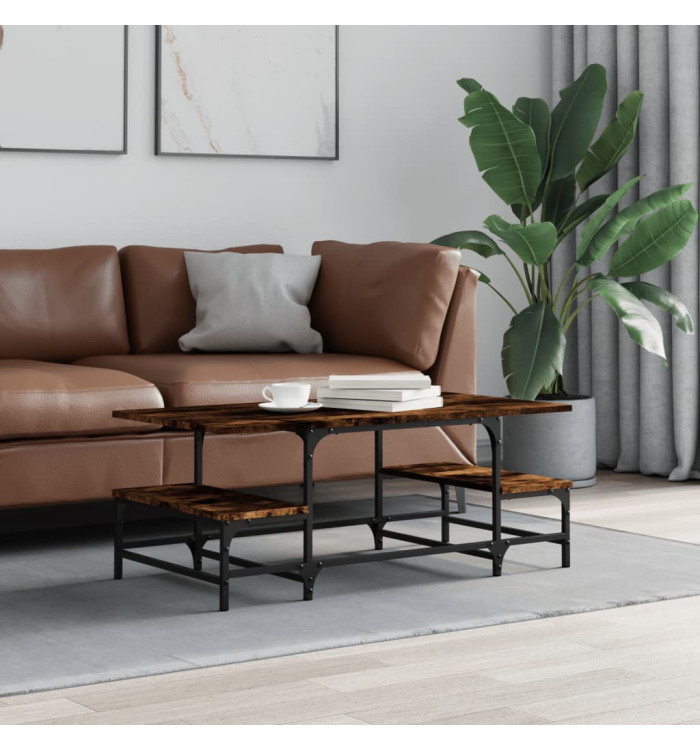 Table basse chêne fumé 100x50,5x40 cm bois d'ingénierie | Mobilier & Déco