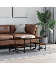 Table basse chêne fumé 100x50,5x40 cm bois d'ingénierie | Mobilier & Déco