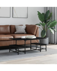 Table basse noir 100x50,5x40 cm bois d'ingénierie | Mobilier & Déco