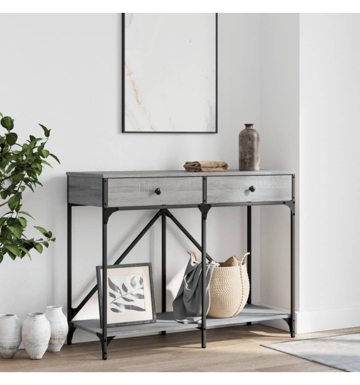 Table console sonoma gris 100x39x78,5 cm bois d'ingénierie | Mobilier & Déco