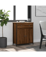 Buffet chêne marron 70x30x80 cm bois d'ingénierie | Mobilier & Déco