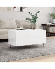Table basse Blanc brillant 90x44,5x45 cm Bois d'ingénierie | Mobilier & Déco
