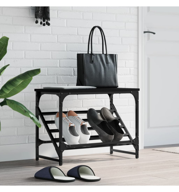 Étagère à chaussures noir 60x30x45 cm bois d'ingénierie | Mobilier & Déco