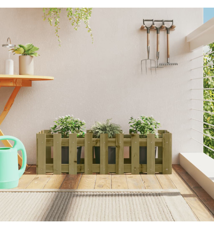 Lit surélevé de jardin design de clôture bois de pin imprégné | Mobilier & Déco
