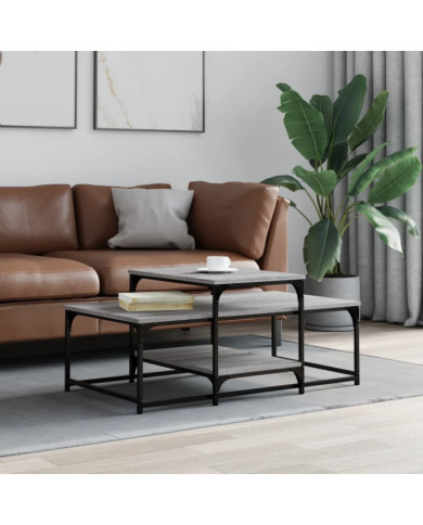 Table basse sonoma gris 102x60x45 cm bois d'ingénierie | Mobilier & Déco