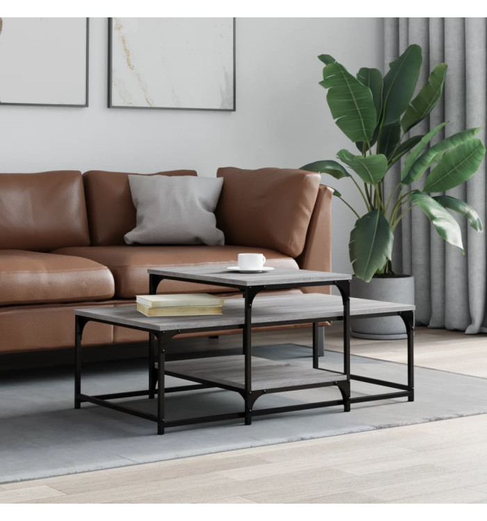 Table basse sonoma gris 102x60x45 cm bois d'ingénierie | Mobilier & Déco