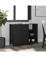 Buffet noir 100x33x75 cm bois d'ingénierie | Mobilier & Déco