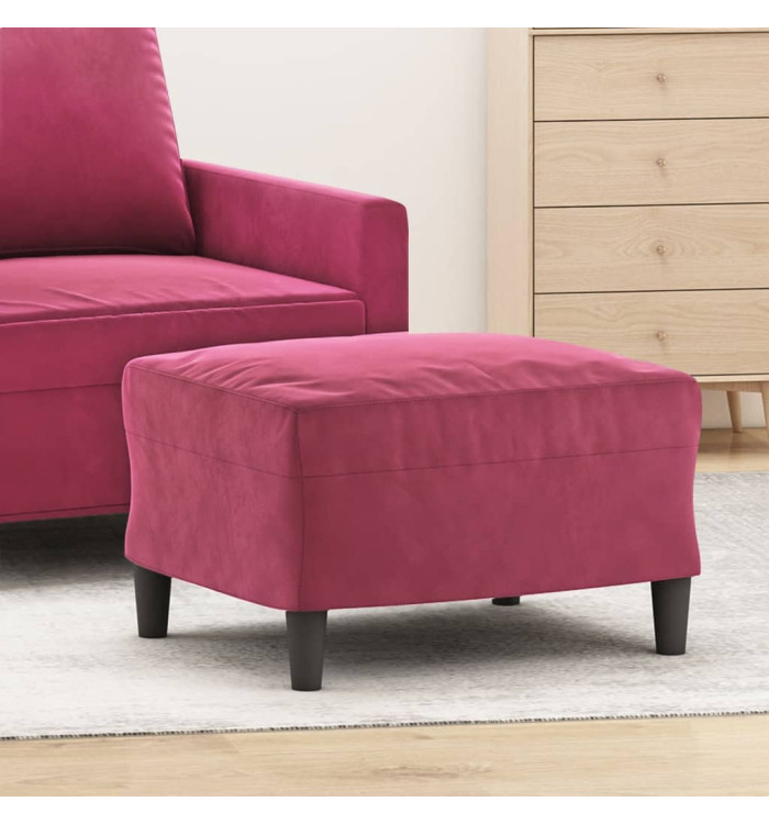 Repose-pied Rouge bordeaux 60x50x41 cm Velours | Mobilier & Déco