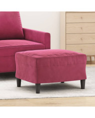 Repose-pied Rouge bordeaux 60x50x41 cm Velours | Mobilier & Déco