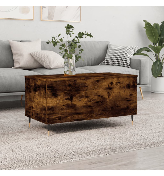 Table basse Chêne fumé 90x44,5x45 cm Bois d'ingénierie | Mobilier & Déco
