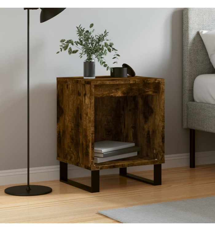 Table de chevet chêne fumé 40x35x50 cm bois d’ingénierie | Mobilier & Déco