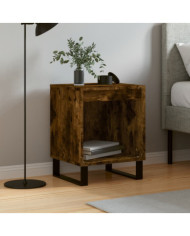 Table de chevet chêne fumé 40x35x50 cm bois d’ingénierie | Mobilier & Déco
