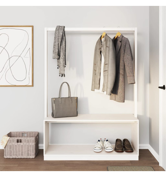 Porte-vêtements et rangement des chaussures bois massif de pin | Mobilier & Déco