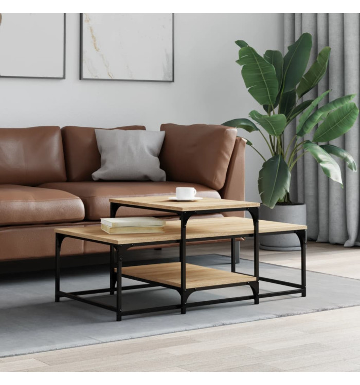 Table basse chêne sonoma 102x60x45 cm bois d'ingénierie | Mobilier & Déco