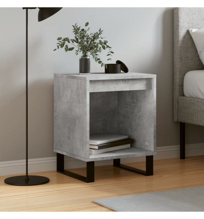 Table de chevet gris béton 40x35x50 cm bois d’ingénierie | Mobilier & Déco