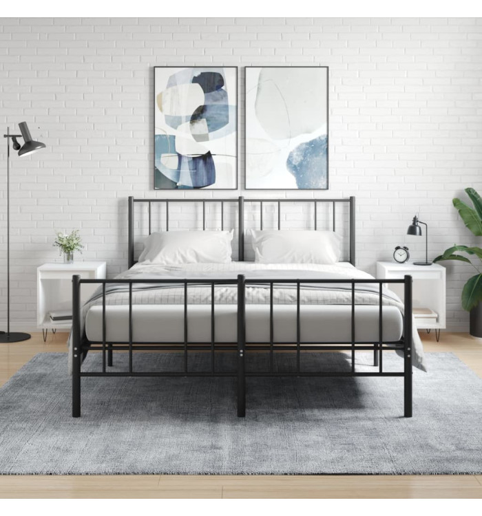 Tables de chevet 2 pcs blanc brillant 40x35x50 cm | Mobilier & Déco