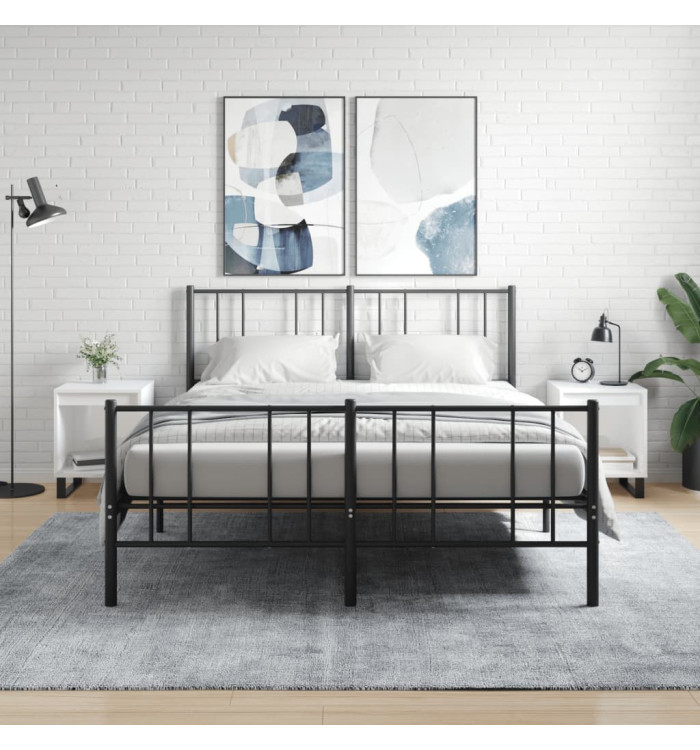 Tables de chevet 2 pcs blanc brillant 40x35x50 cm | Mobilier & Déco