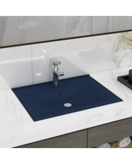 Lavabo avec trou de robinet Bleu foncé mat 60x46 cm Céramique | Mobilier & Déco
