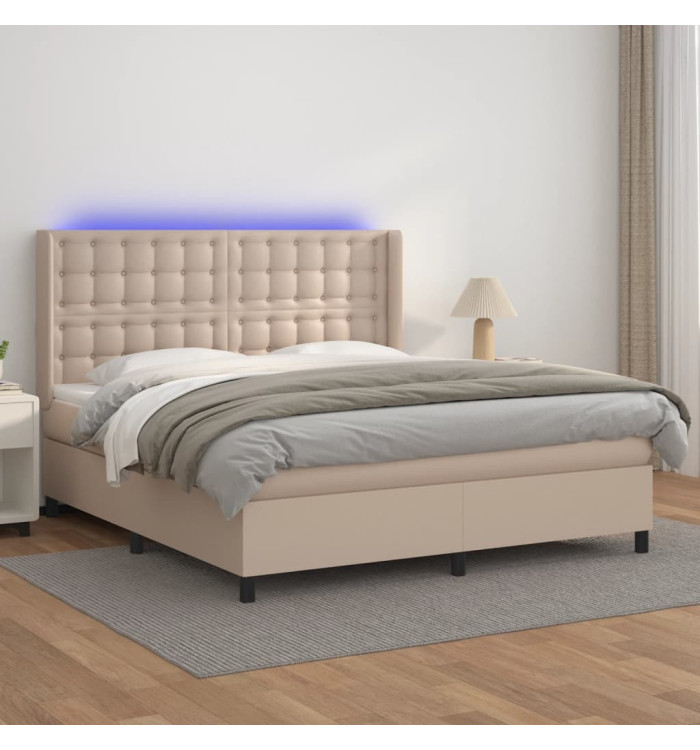 Sommier à lattes de lit matelas LED Cappuccino 160x200 cm | Mobilier & Déco
