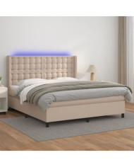 Sommier à lattes de lit matelas LED Cappuccino 160x200 cm | Mobilier & Déco
