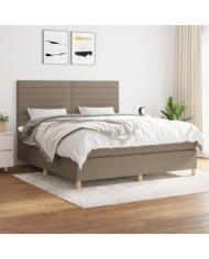 Sommier à lattes de lit avec matelas Taupe 180x200 cm Tissu | Mobilier & Déco