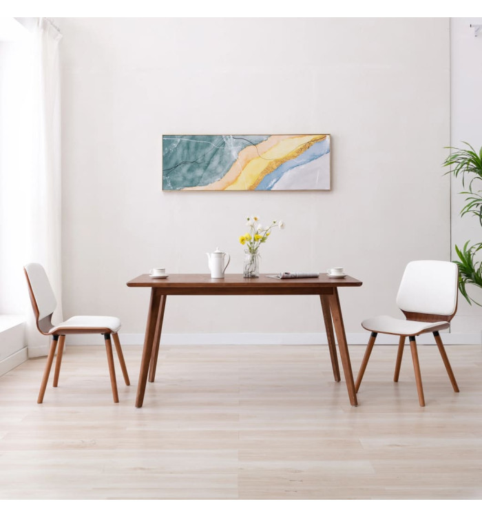 Chaises à manger lot de 2 blanc similicuir | Mobilier & Déco