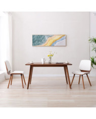 Chaises à manger lot de 2 blanc similicuir | Mobilier & Déco