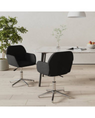 Chaises pivotantes à manger lot de 2 Noir Tissu | Mobilier & Déco
