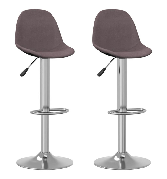 Tabourets de bar lot de 2 taupe tissu | Mobilier & Déco