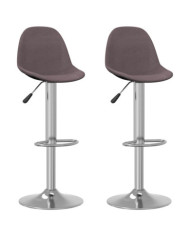 Tabourets de bar lot de 2 taupe tissu | Mobilier & Déco