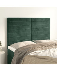 Têtes de lit 4 pcs Vert foncé 72x5x78/88 cm Velours | Mobilier & Déco
