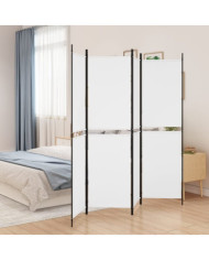 Cloison de séparation 4 panneaux Blanc 200x180 cm Tissu | Mobilier & Déco