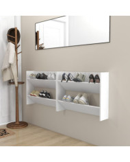 Armoires à chaussures murales 2 pcs Blanc 80x18x60 cm Aggloméré | Mobilier & Déco