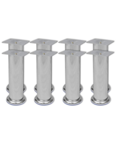 Pieds ronds de canapé 8 pcs Chrome 180 mm | Mobilier & Déco