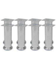 Pieds ronds de canapé 8 pcs Chrome 180 mm | Mobilier & Déco